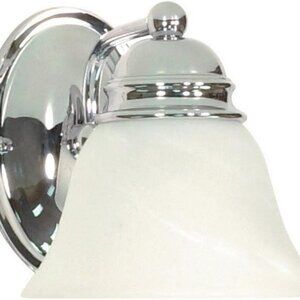 Nuvo 60/336 One Light Vanity 1 Chrome polished bell frosted glass shade fixture